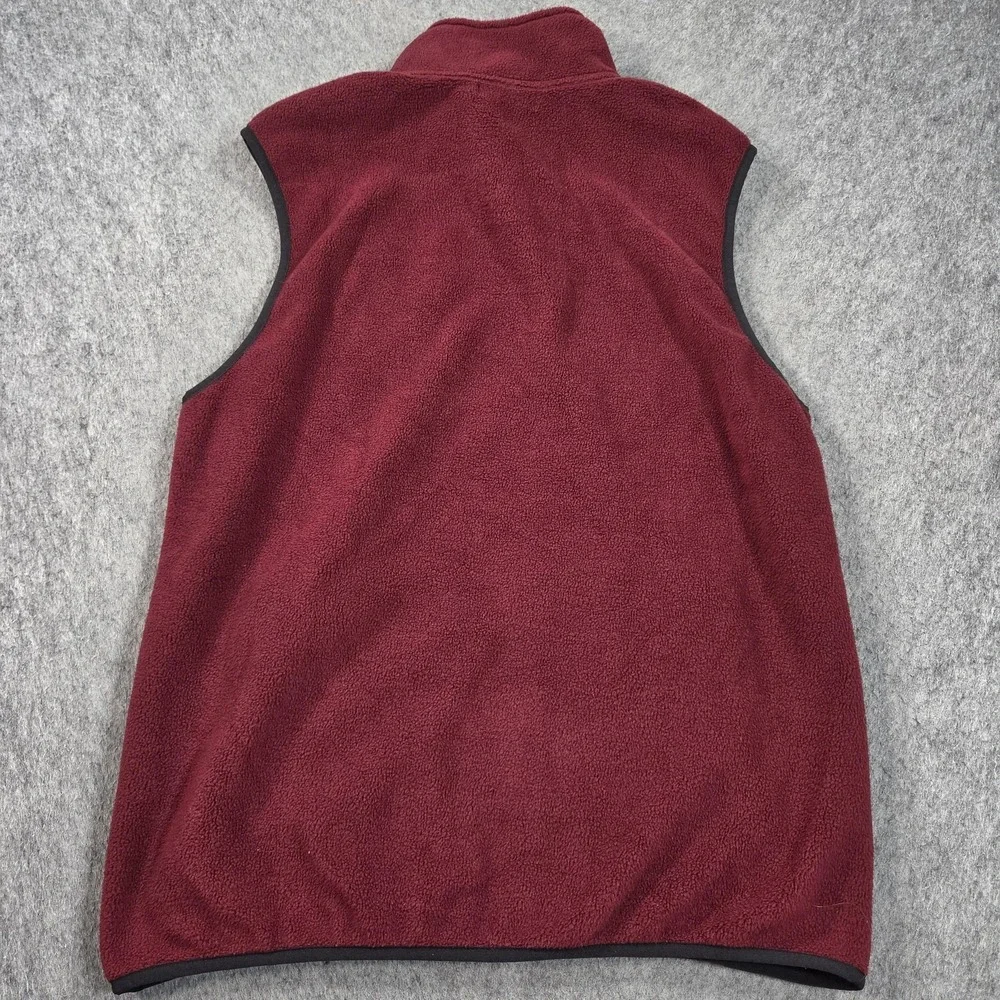 True Religion Vest Mens Medium Red Fleece Full Zip Logo Pockets Outdoor
